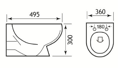 EASTBROOK FARRINGDON WALL HUNG RIMLESS BACK TO WALL 'D' SHAPED WC, 26.0081 (EB) EASTBROOK FARRINGDON WALL HUNG RIMLESS BACK TO WALL 'D' SHAPED WC, 26.0081 (EB)